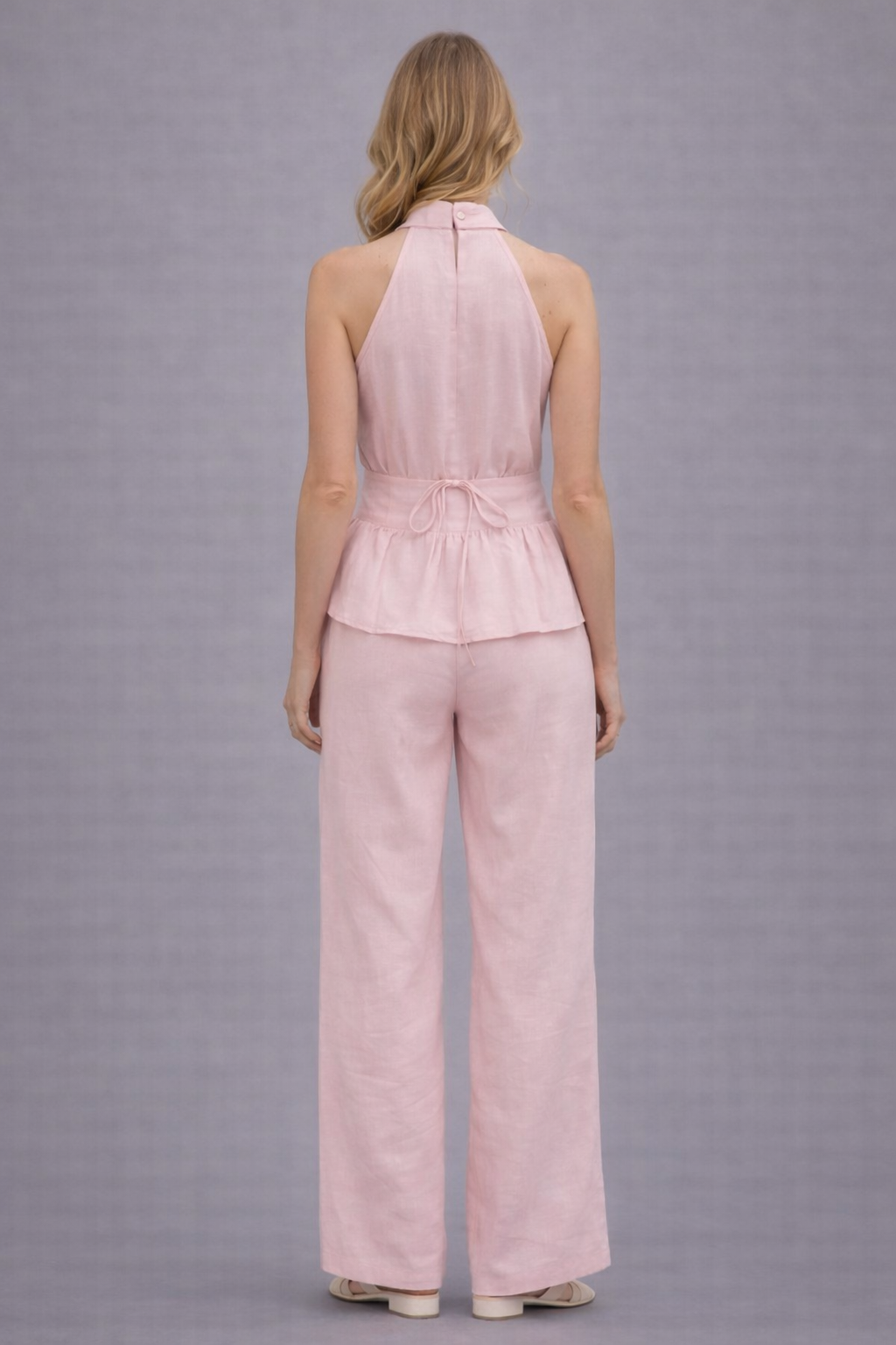 Pastel Pink Pleated Top