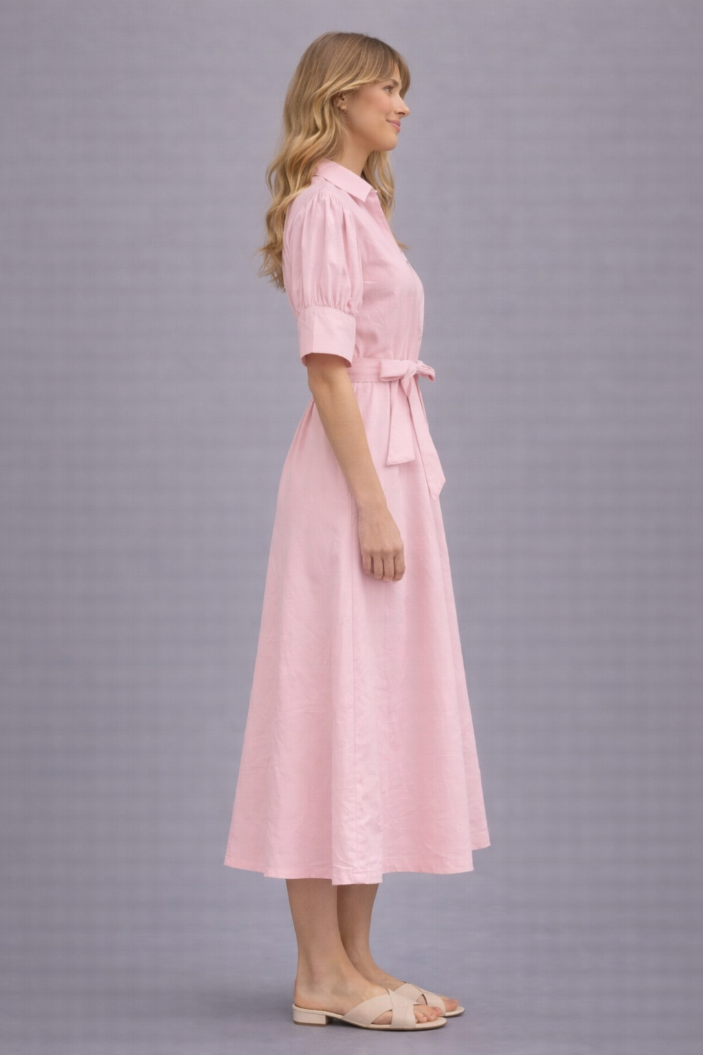 Pastel Pink Midi Dress