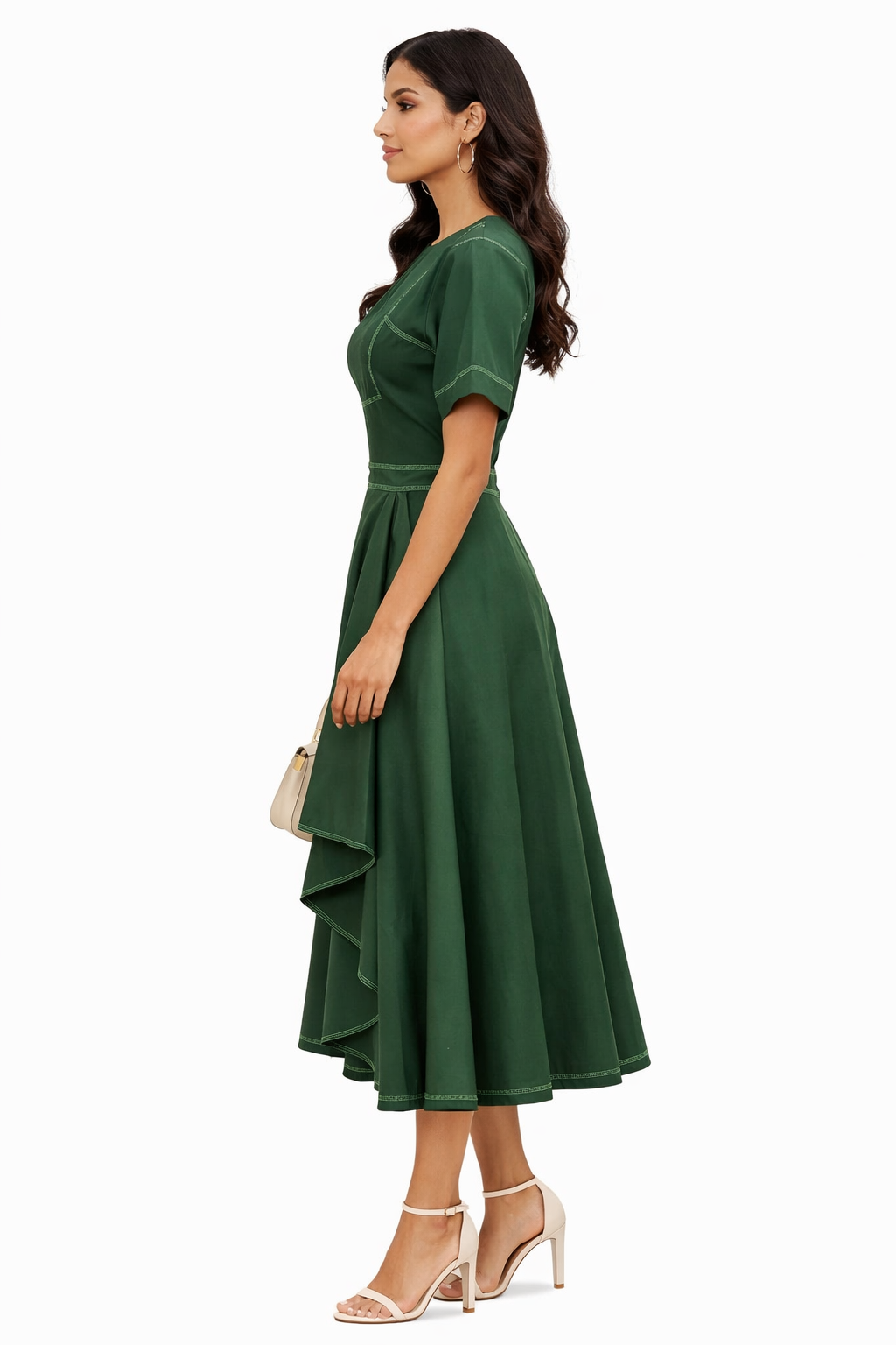 Forest Asymmetrical Midi Dress