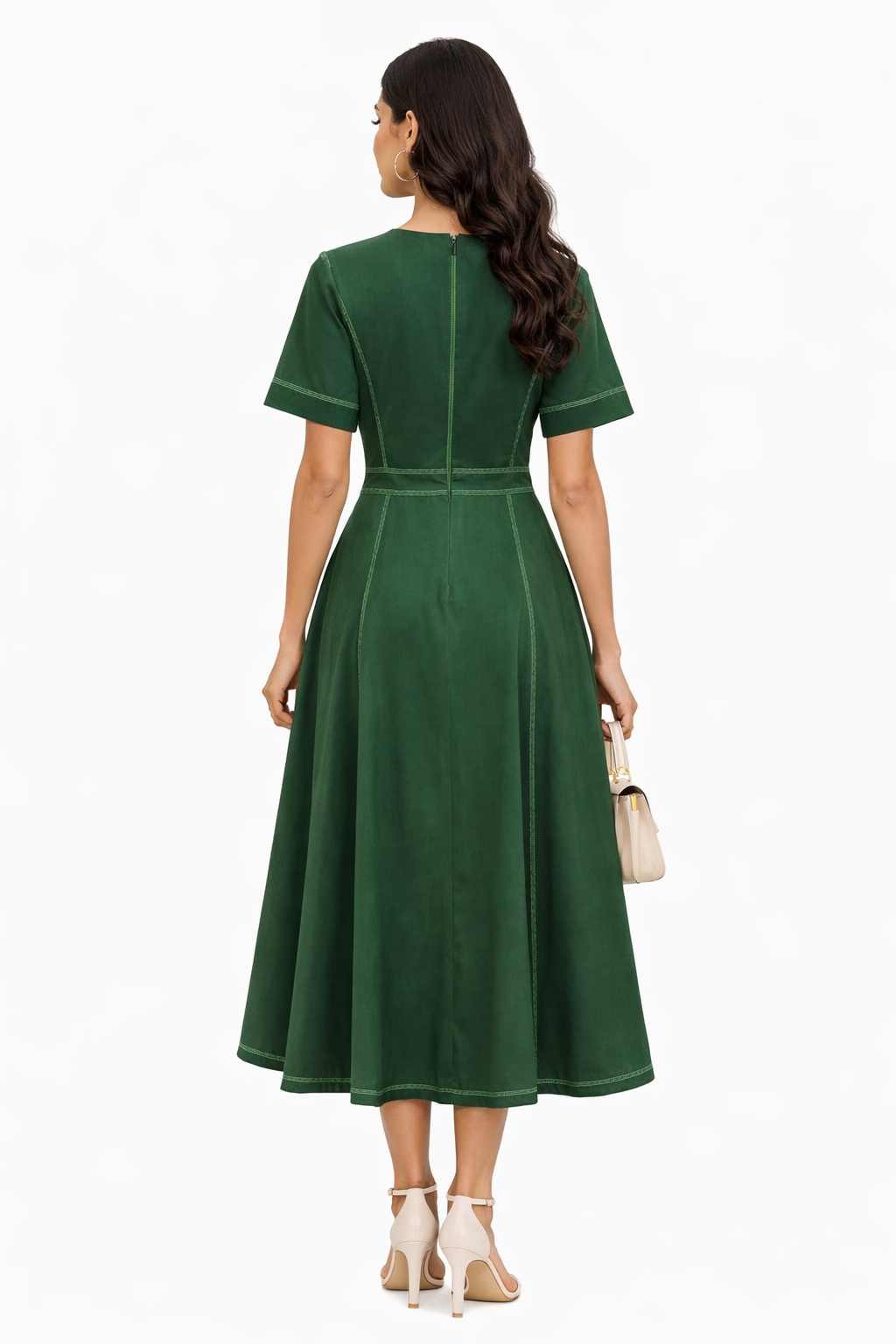 Forest Asymmetrical Midi Dress