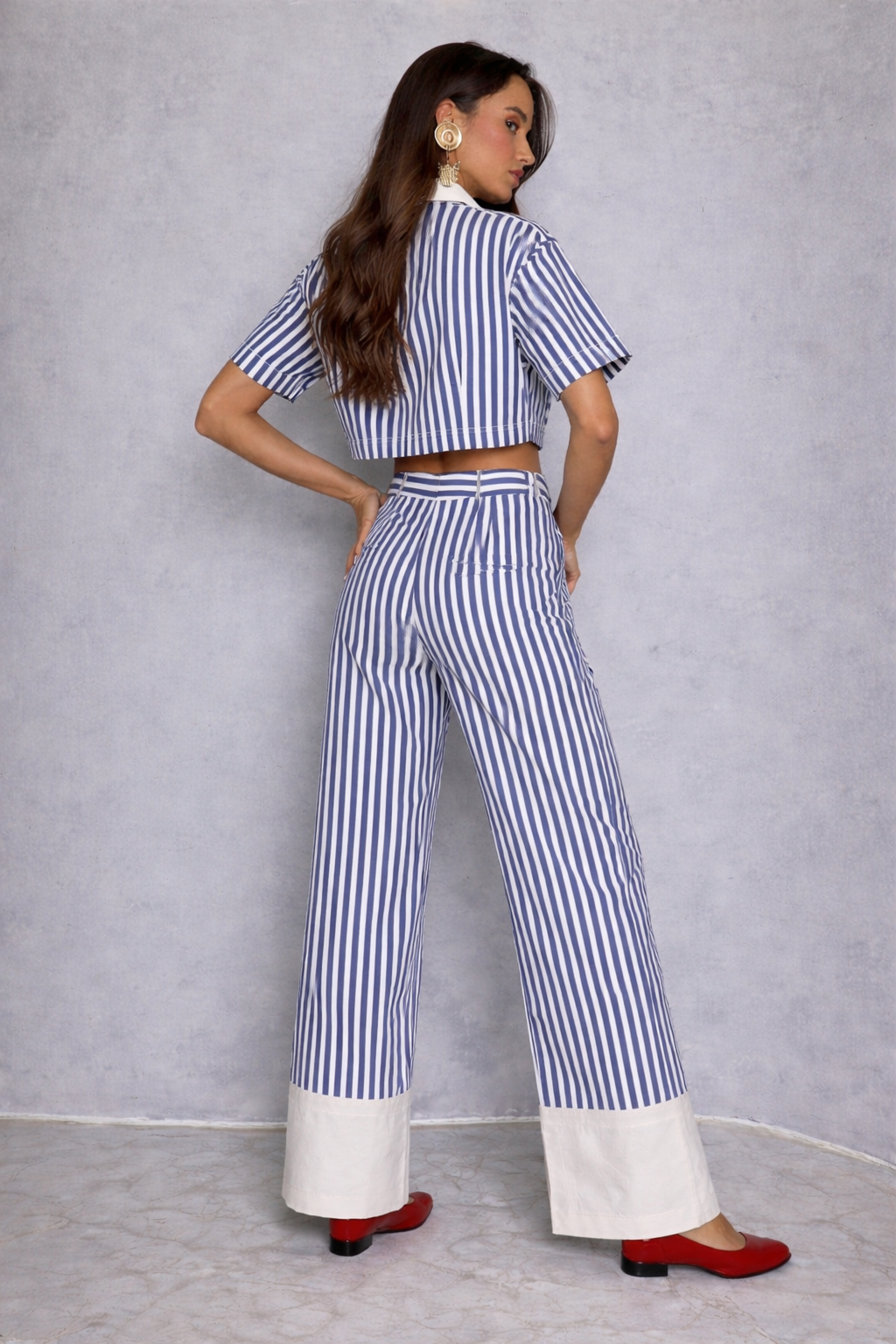 Purssian Stripes Camisole Top