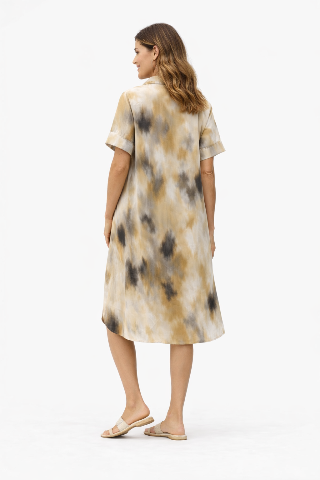 Ikkat Print Shirt Dress