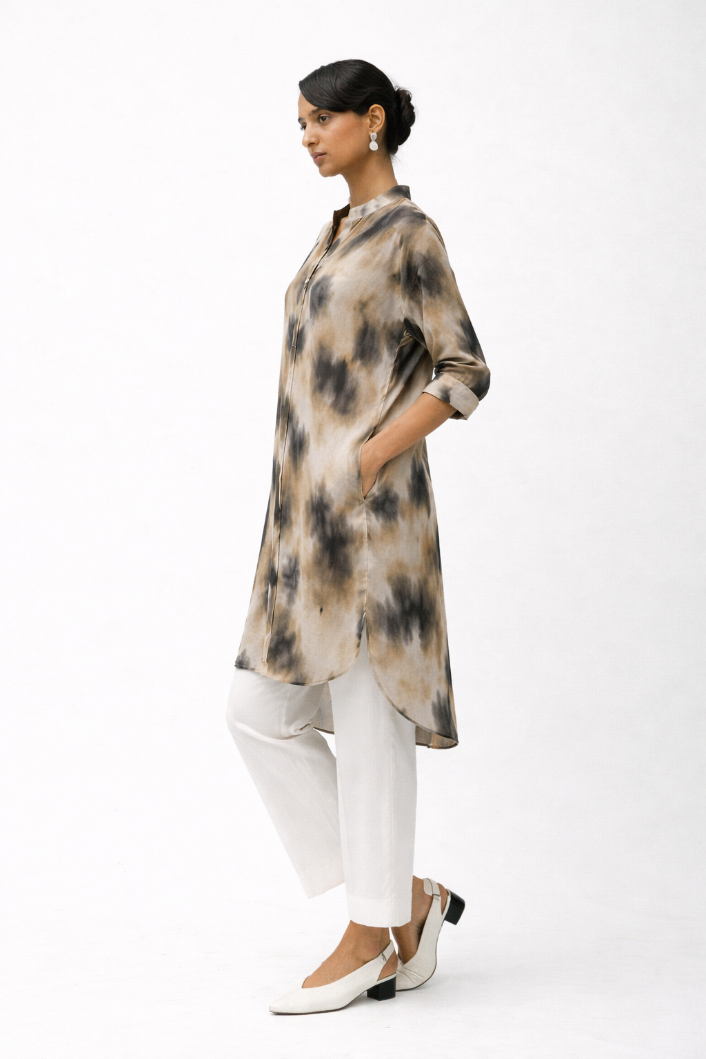 Ikkat Print Batwing Kurta