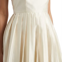 Ivory Pleated Midi  Dress