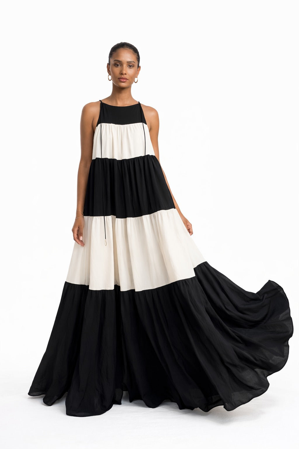 Nor Black Nor White Tier Dress