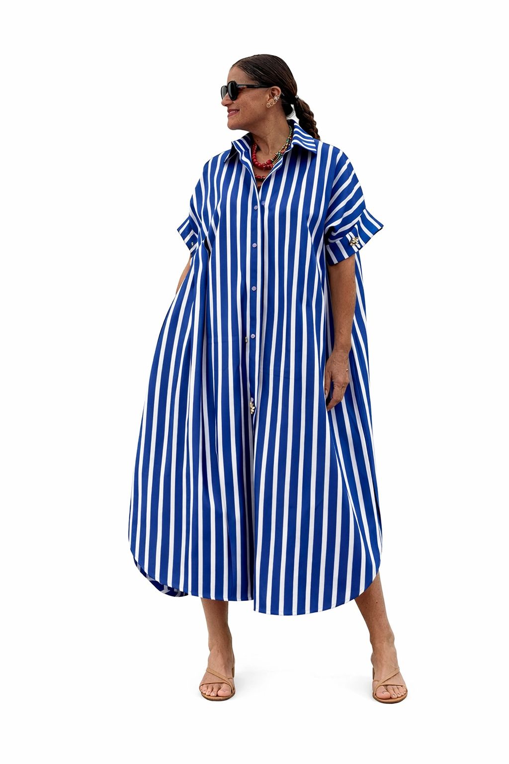 Purssian Stripes Dress