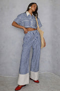 Purssian Stripes Camisole Top