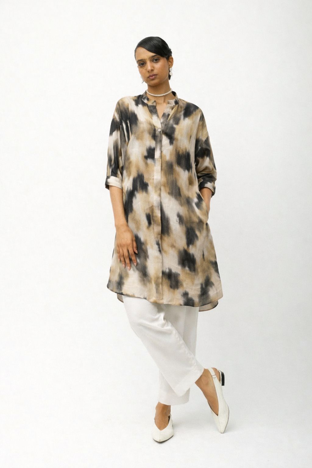 Ikkat Print Batwing Kurta