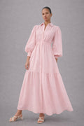 Pastel Pink Button Down Maxi Dress