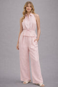 Pastel Pink Pleated Top